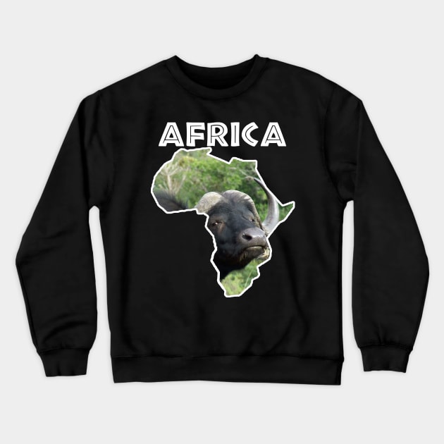 African Wildlife Continent Buffalo grass Crewneck Sweatshirt by PathblazerStudios